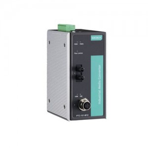 مبدل رسانه اترنت به فیبر موگزا MOXA PTC-101-M12-S-ST-LV-CT-T Ethernet-To-Fiber Media Converter